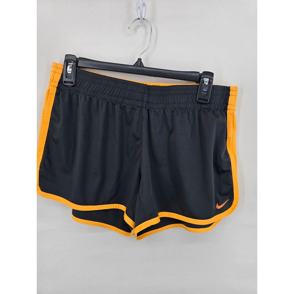 Nike Dri-FIT‎ Women Running Shorts Black Orange Athletic Gym Training Size M